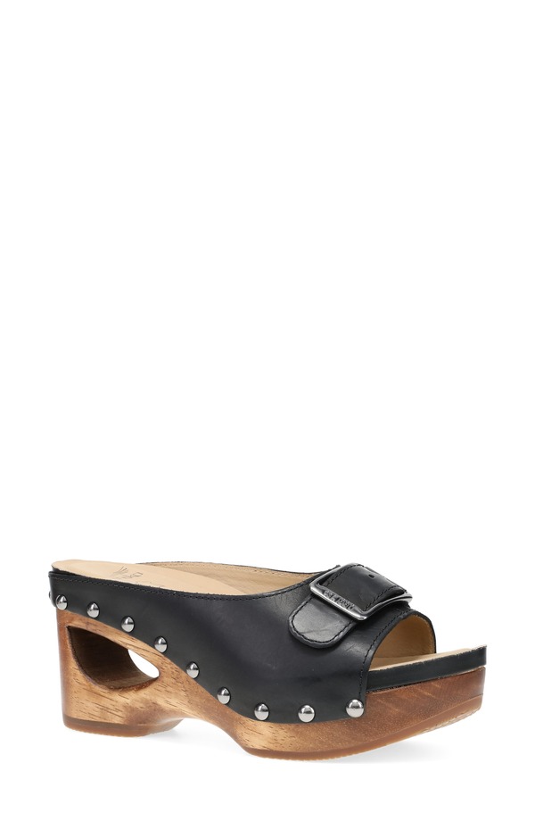 ダンスコ レディース シューズ ヒール プラットフォーム サンダル Dansko Adeline Platform Wedge Slide Sandal Black Calf ブラック