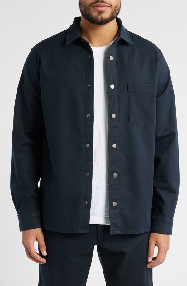 ディーエル 1961 メンズ アウター ジャケット・ブルゾン ミニ シャツ コットン DL1961 Dominick Stretch Cotton & Viscose Snap-Up Overshirt Depths