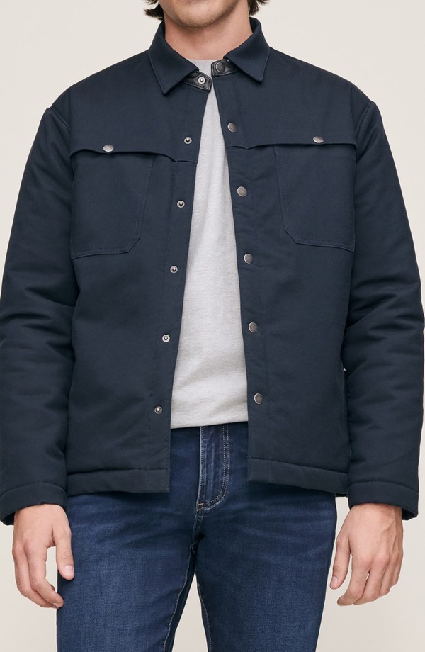 ディーエル 1961 メンズ アウター ジャケット・ブルゾン シャツ コットン DL1961 Derrick Stretch Cotton & Viscose Snap-Up Overshirt Depths