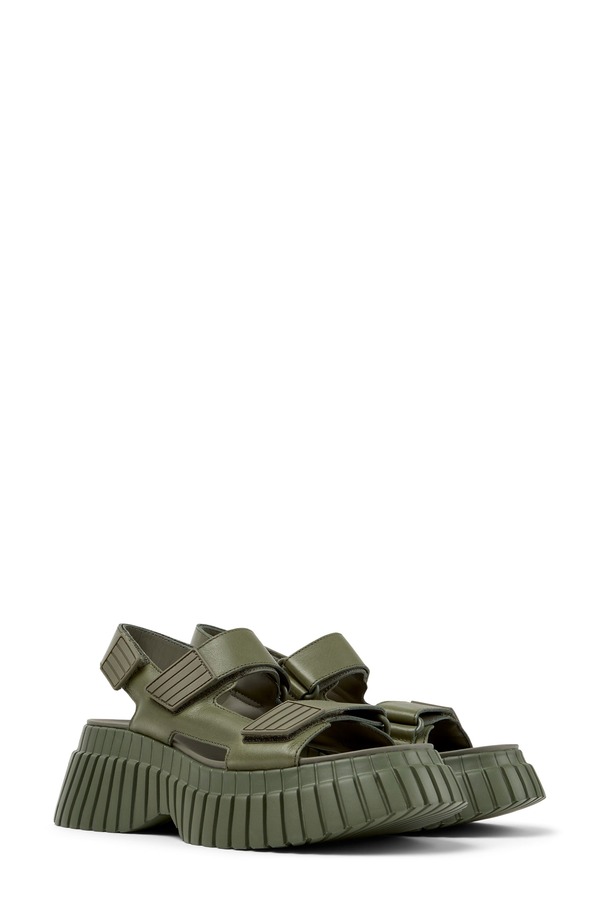 カンペール レディース シューズ ヒール サンダル Camper Pix BCN 2-Strap Sandal Medium Green グリーン