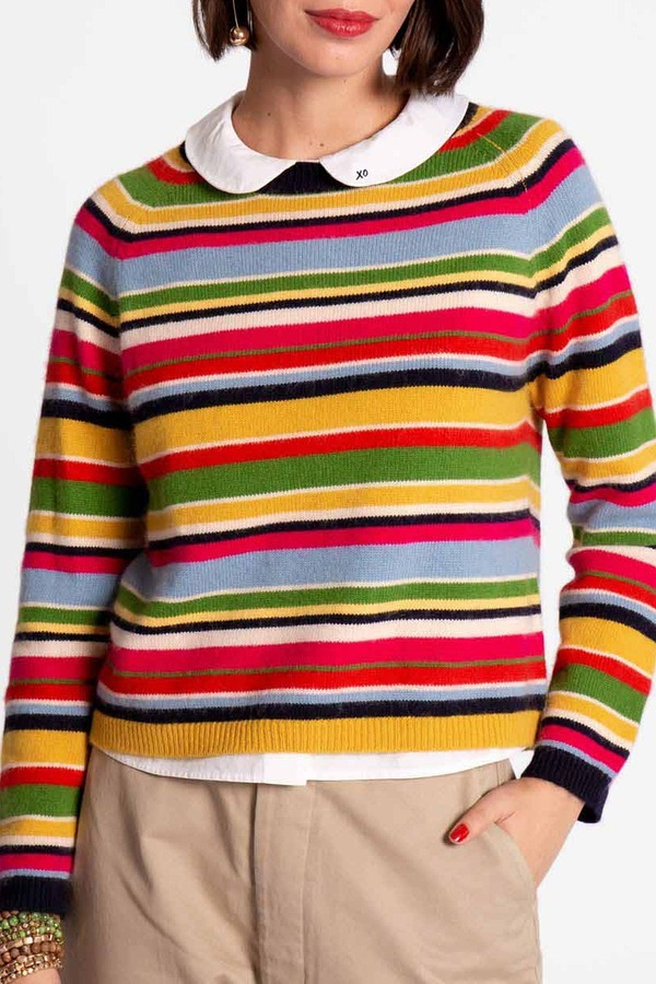 フランセスバレンタイン レディース アウター パーカー・スウェット クルーネック Frances Valentine James Crewneck Stripe Multi マルチカラー｜ReVida 店