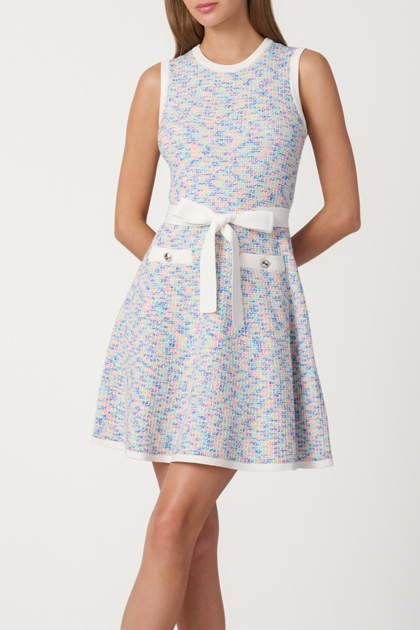 ショシャーナ レディース トップス 衣裳 編み物 Shoshanna Talmadge Texture Knit Coco Dress Candy Multi/White 白いこと