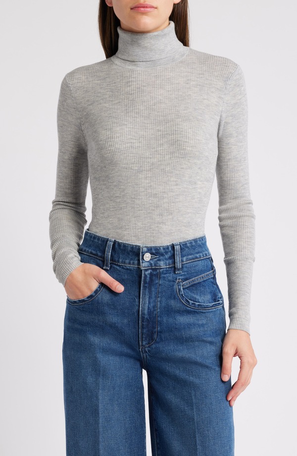 フェイバリット ドーター レディース トップス シャツ タートルネック ウール Favorite Daughter Amelia Rib Merino Wool Turtleneck Top Melange Grey グレー｜ReVida 店