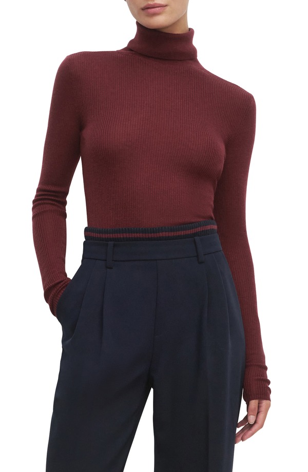 フェイバリット ドーター レディース トップス シャツ タートルネック ウール Favorite Daughter Amelia Rib Merino Wool Turtleneck Top Vino｜ReVida 店