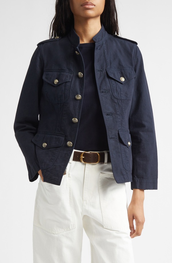 ニリロータン レディース アウター 上衣・上衣 綿織物 Nili Lotan Raymond Military Cotton Jacket Midnight