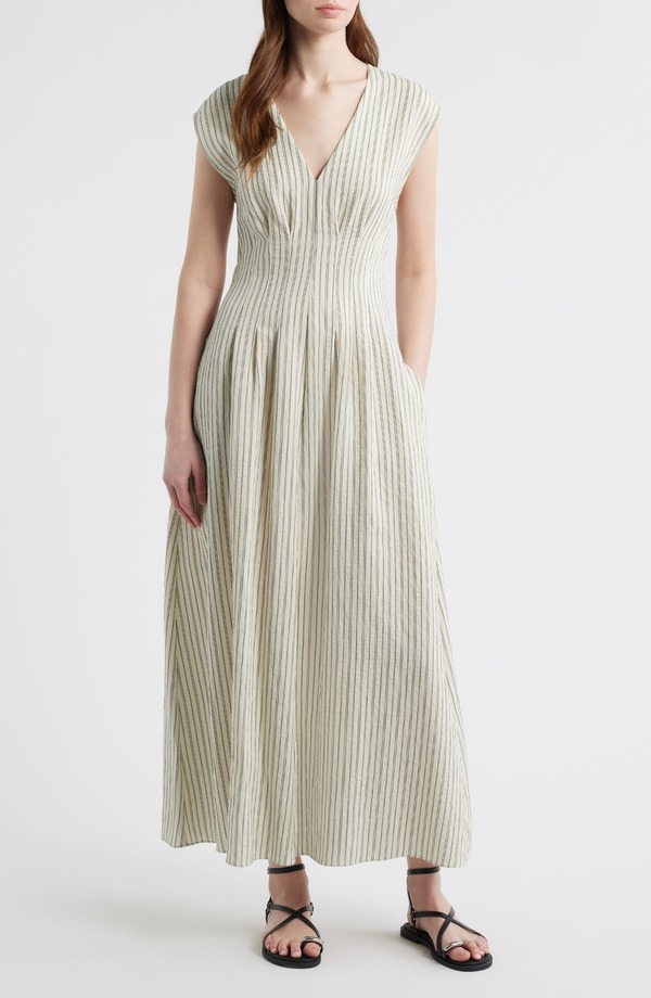 ラグアンドボーン レディース トップス 衣裳 マキシ rag \u0026 bone Ines Variegated Stripe Maxi Dress Cream Stripe 皮膚軟化剤