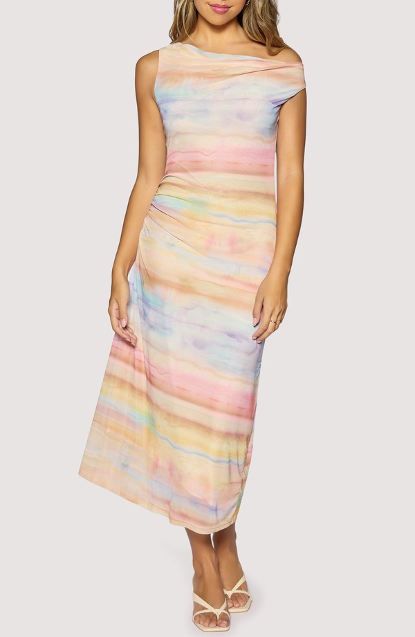 ロストアンドワンダー レディース トップス ワンピース ワンショルダー マキシ Lost + Wander Sunset Promenade One-Shoulder Maxi Dress Orange Multi オレンジ|ReVida 店