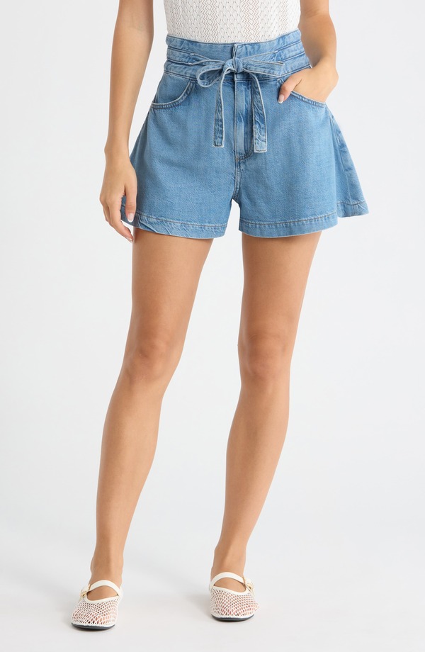 ページ レディース ボトムス ジーンズズボン下 遊撃手ズボン下 PAIGE Mathilda Paperbag Waist Denim Shorts Rosecrans ジーンズ