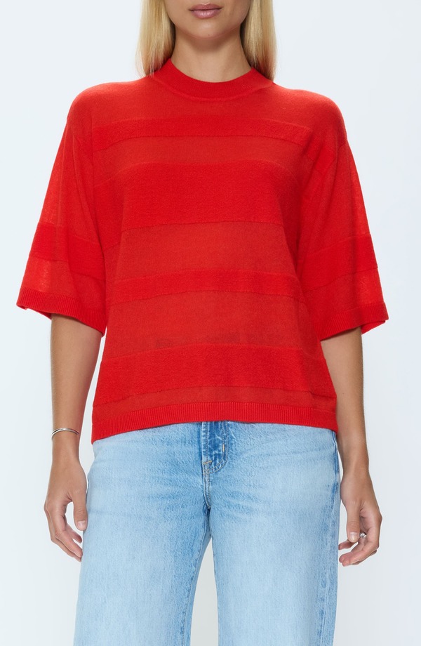 ピストーラ レディース アウター パーカー・スウェット スウェーター Pistola Tarra Tonal Stripe Sweater Maraschino 縞模様