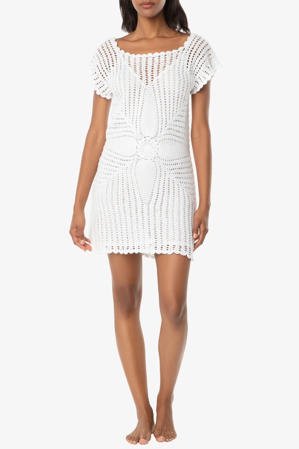 ヘレン ジョン レディース トップス 衣装 HELEN JON Starburst Crochet Dress White 白いこと