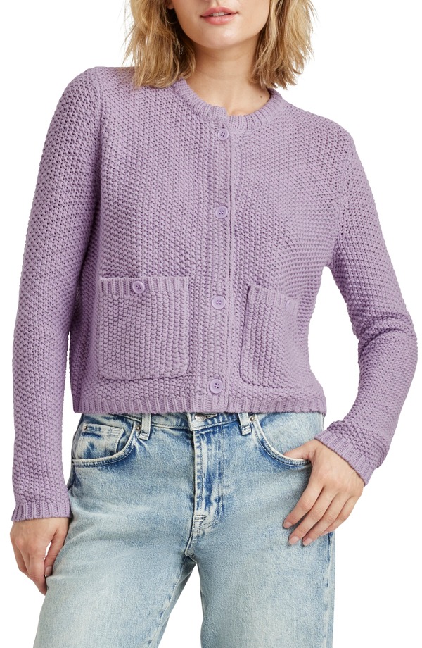 スプレンディット レディース アウター パーカー・スウェット ジレー Splendid Andrea Crop Cardigan Lilac 紫はしどい