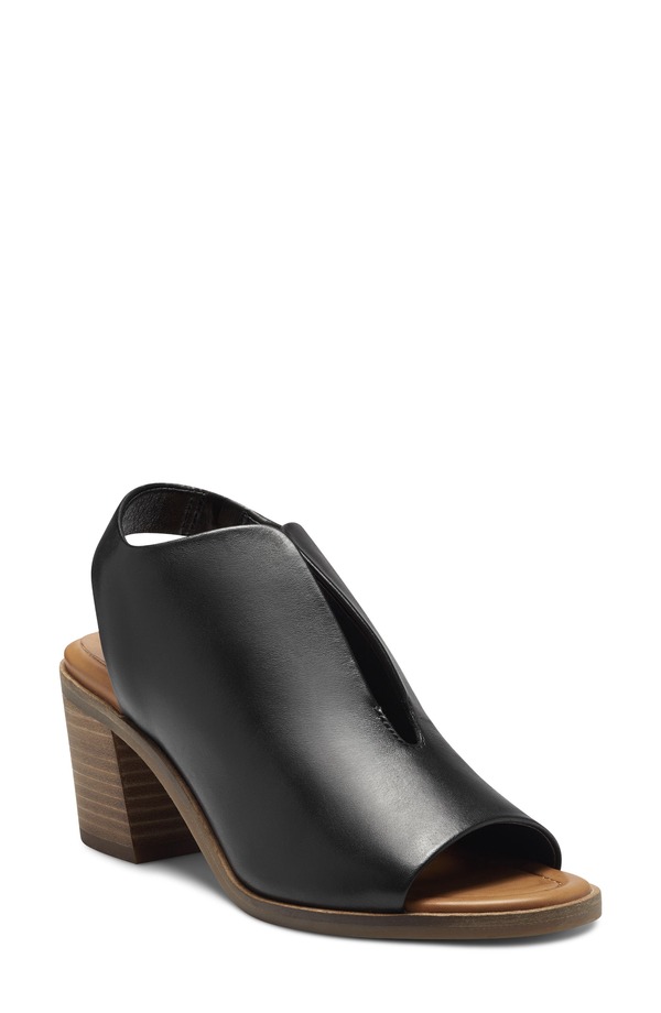 ラッキーブランド レディース シューズ 踵 サンダル Lucky Brand Rhazy Slingback Sandal Black Leather 黒いこと