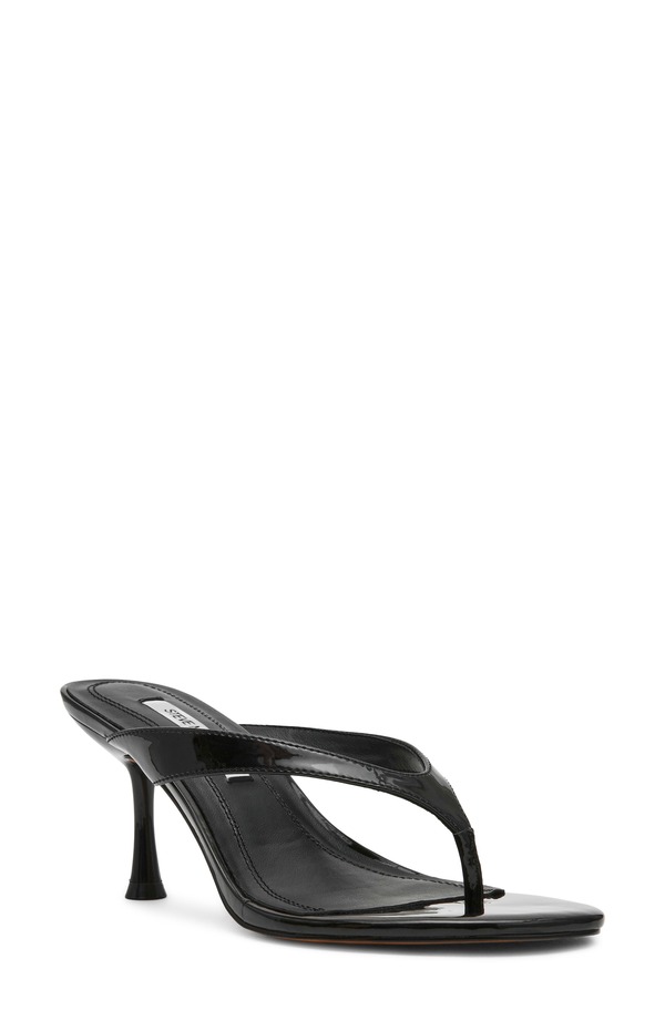 スティーブ マデン レディース シューズ 踵 Steve Madden Faroh Flip Flop Black Patent 黒いこと