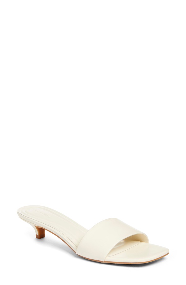 オープンエディット レディース シューズ ヒール サンダル Open Editanner Kitten Heel Slide Sandal Ivory Egret アイボリー|ReVida 店