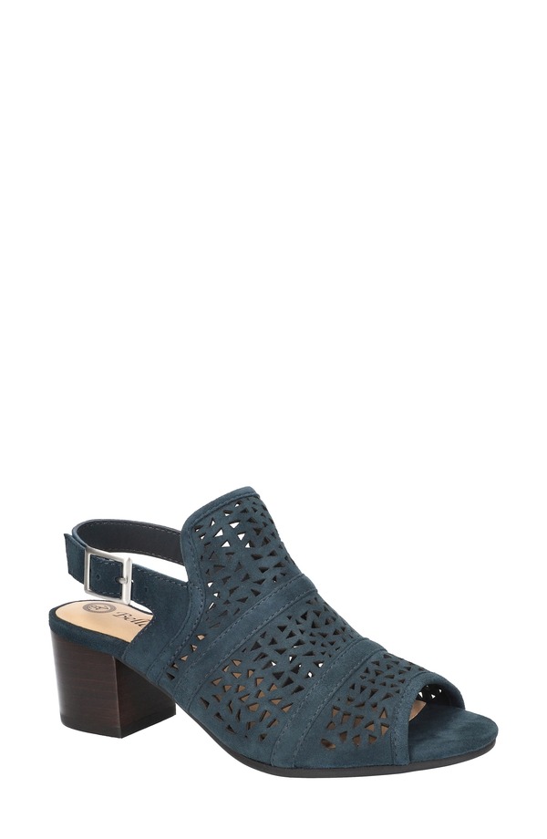 ベラヴィータ レディース シューズ 踵 サンダル Bella Vita Marti Slingback Sandal Navy Kidsuede Leather 米国海軍