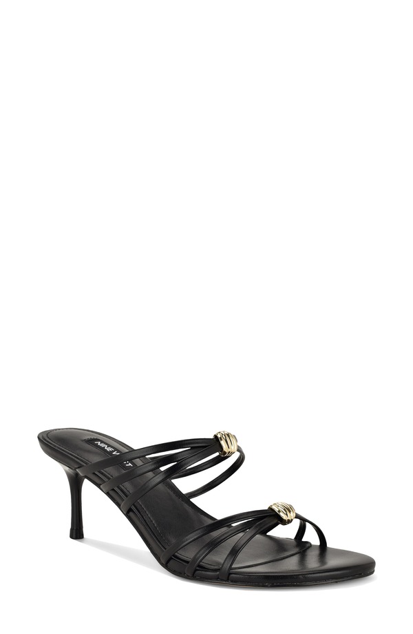 ナインウェスト レディース シューズ 踵 サンダル Nine West Grece Strappy Sandal Black 黒いこと