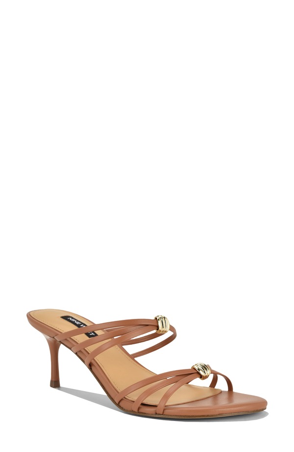 ナインウェスト レディース シューズ 踵 サンダル Nine West Grece Strappy Sandalight Brown 赤銅色