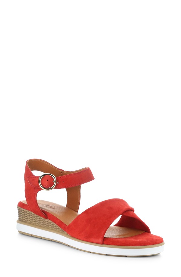 ボスアンドコー レディース シューズ 踵 プラットホーム サンダル Bos. \u0026 Co. Avon Platform Wedge Sandal Red 赤いこと