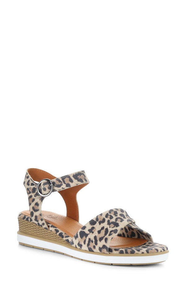 ボスアンドコー レディース シューズ 踵 プラットホーム サンダル Bos. \u0026 Co. Avon Platform Wedge Sandal Tan/ Leopard タン