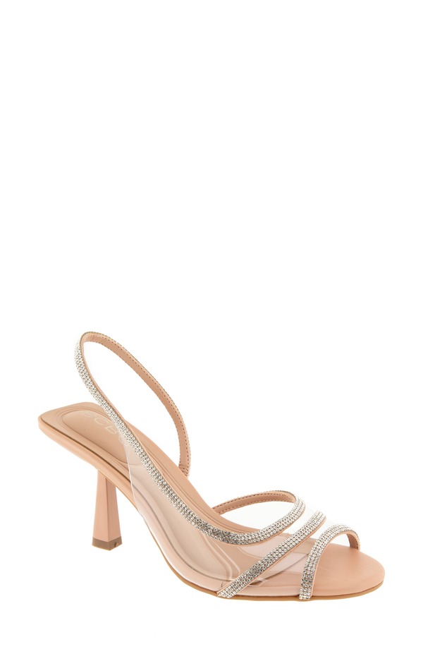ビーシビージー レディース シューズ 踵 サンダル BCBG Sarin Rhinestone Clear Slingback Sandal Clear/Tuscany