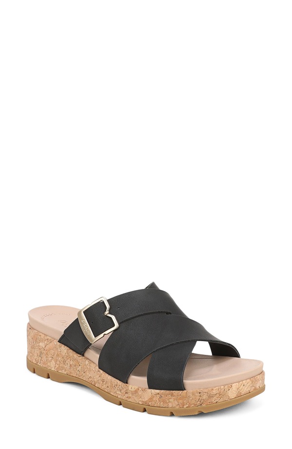 お医者さん・肩かけ レディース シューズ 踵 プラットホーム サンダル Dr. Scholl\u0027s Free Day Platform Sandal Black 黒いこと
