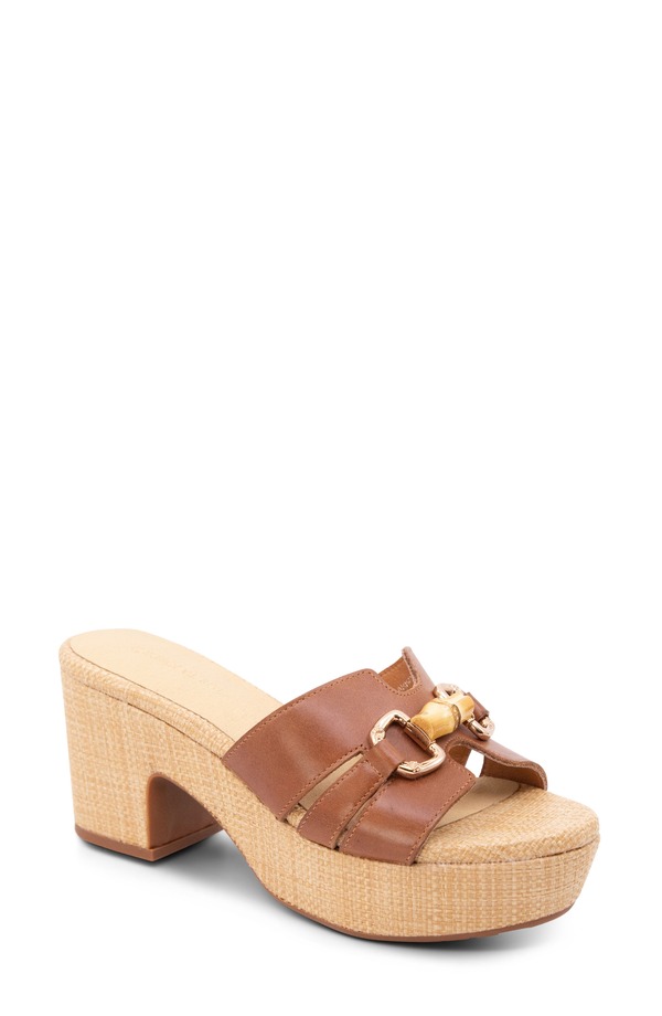 黒茶青碧 レディース シューズ 踵 プラットホーム サンダル Chocolat Blu Gianna Platform Slide Sandal Cameleather 駱駝
