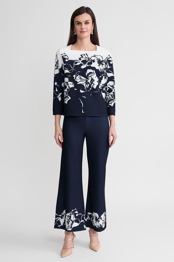 ミンウォン レディース トップス シャツ クレープ フラワー柄 プリント ブラウス フラワー Ming Wang Floral Print Stretch Deco Crepe Blouse Indigo/White ホワイト｜ReVida 店