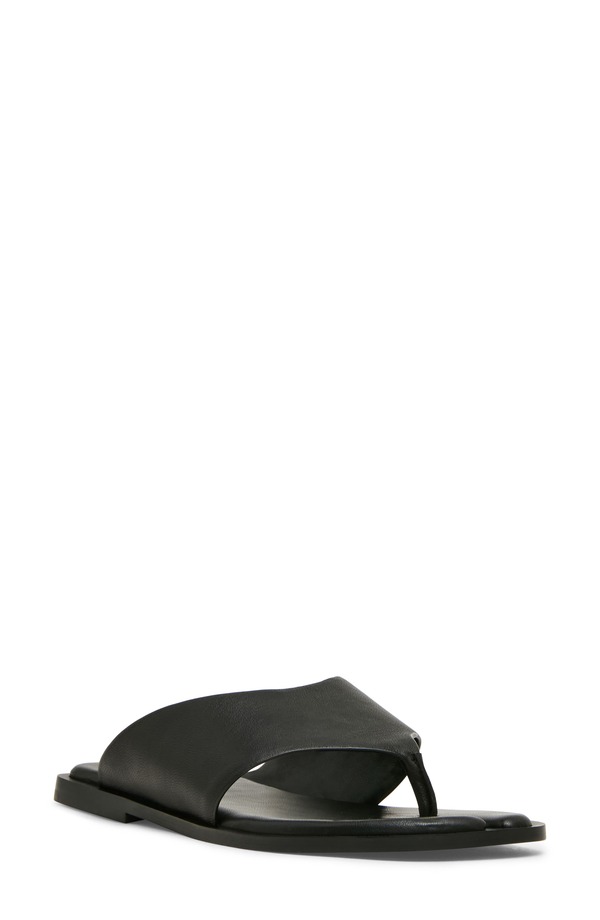 スティーブ マデン レディース シューズ サンダル Steve Madden Illia Flip Flop Black Leather 黒いこと
