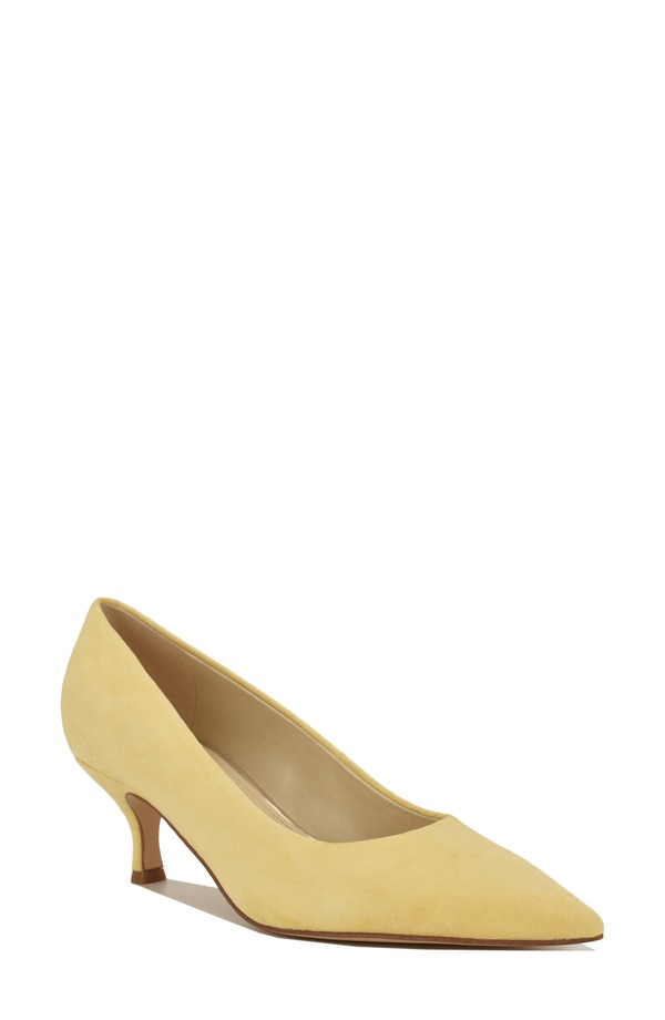ナインウェスト レディース シューズ 踵 Nine West Siskpointed Toe Kitten Heel Pump Yellow 黄色