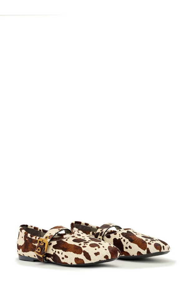 オールセインツ レディース シューズ パンプス AllSaints Hollie Mary Jane Flat Cow Print