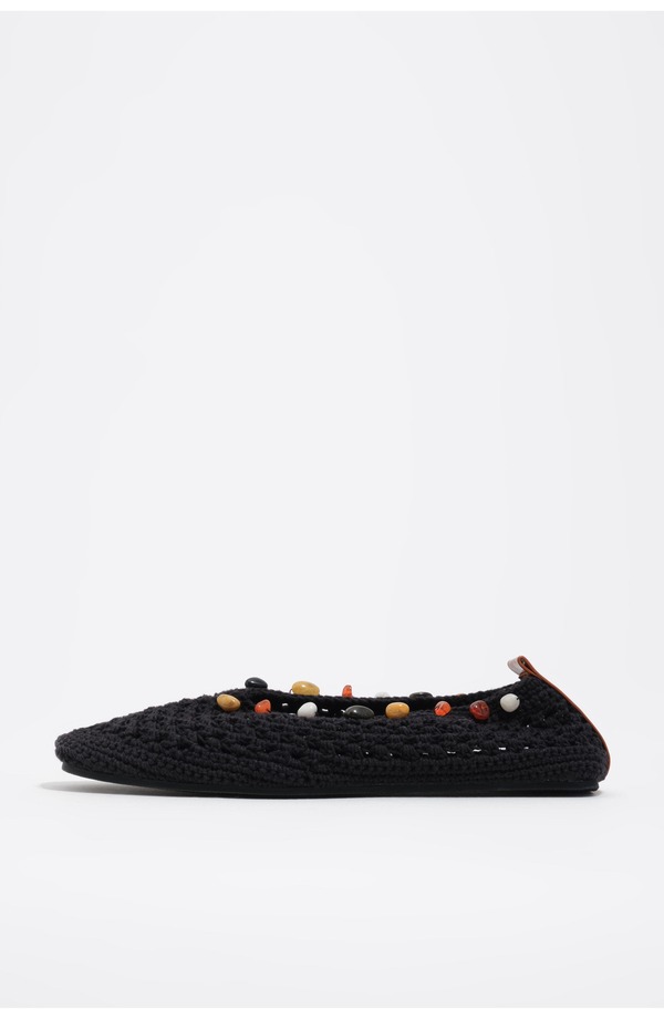 ビンバイローラ レディース シューズ パンプス Bimba y Lola Crochet Ballerina With Stones Black 黒いこと