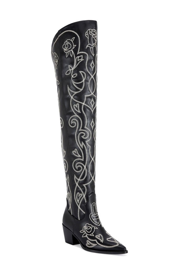 アザレア 一 レディース シューズ ブーツ・レインブーツ AZALEA WANG Kess Over the Knee Boot Black 黒いこと
