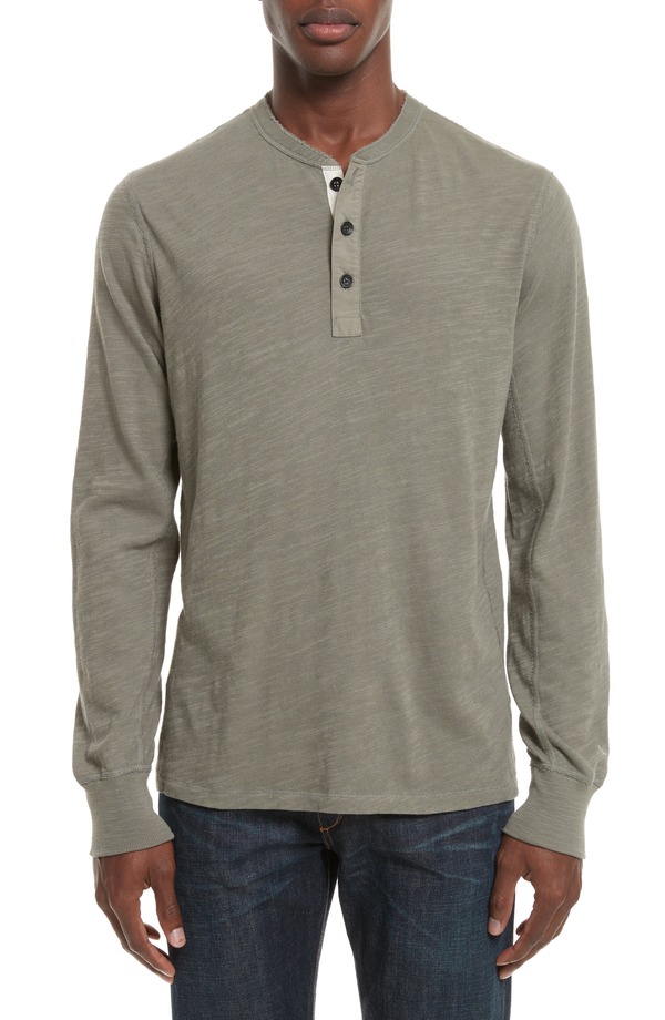 ラグアンドボーン メンズ トップス プルオーバー か細い相応う rag \u0026 bone Classic Slim Fit Henley Sage サルヴィア