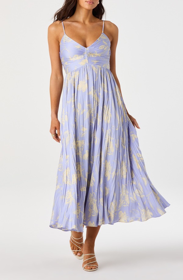 アストール レディース トップス ワンピース ミディ ASTR the Label Maeve Midi Dress Periwinkle Floral｜ReVida 店
