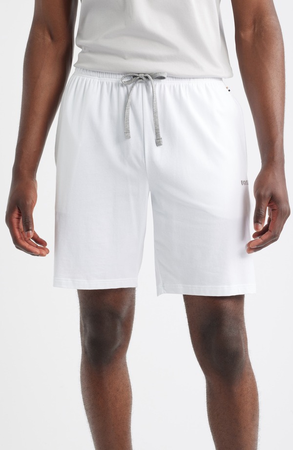 主任者 メンズ ボトムス 二分の一ズボン下・さる股引き 遊撃手ズボン下 BOSS Mix Match Pajama Shorts Open White 白いこと