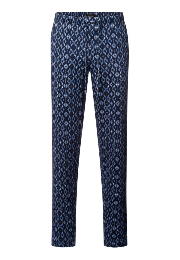 ハンロ メンズ ボトムス 心地よいズボン下 綿織物 Hanro Night Anday Cotton Drawstring Pajama Pants Blue Diamonds 青色