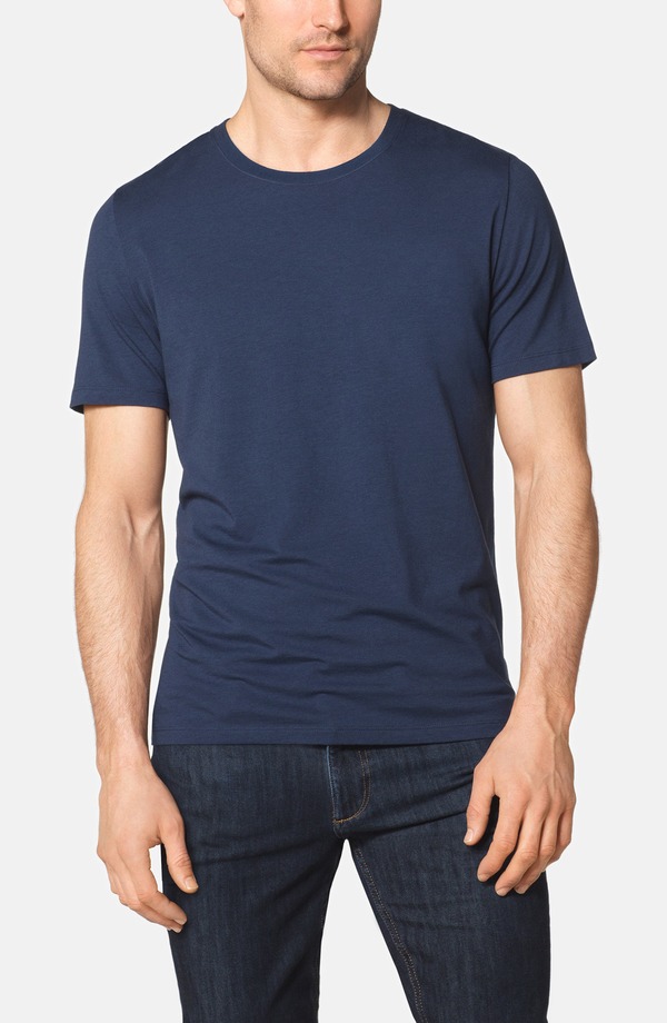 トミージョン メンズ トップス ティーシャツ 労働者の一団のど首 Tommy John Second Skin Crewneck T-Shirt Dress Blues