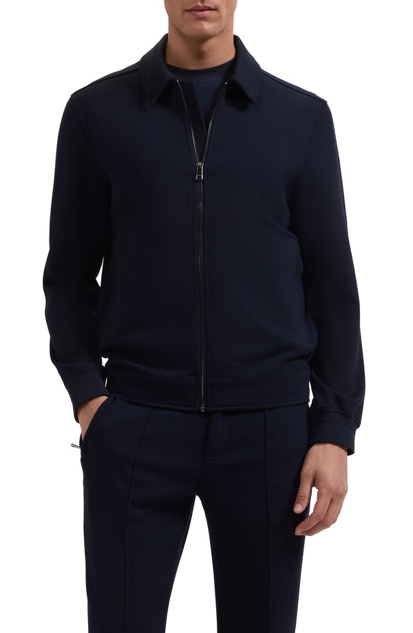 ブガッチ メンズ アウター ジャケット・ブルゾン ニット Bugatchi Softouch Blouson Knit Jacket Navy ネイビー|ReVida 店