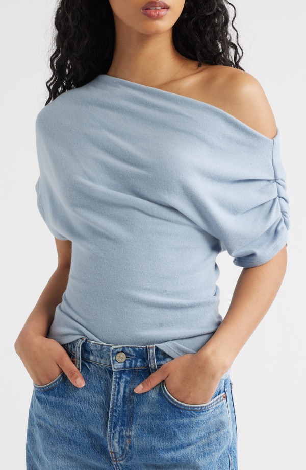 リフォーメーション レディース トップス シャツ ワンショルダー ニット Reformation Iris One-Shoulder Knitop Teardrop｜ReVida 店 22,960円