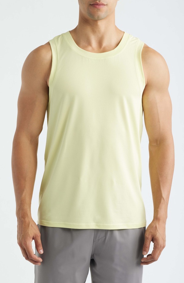 ゼラ メンズ トップス 貯蔵タンクいの一番 Zella Endurance Performance Tank Green Wheat 緑であること