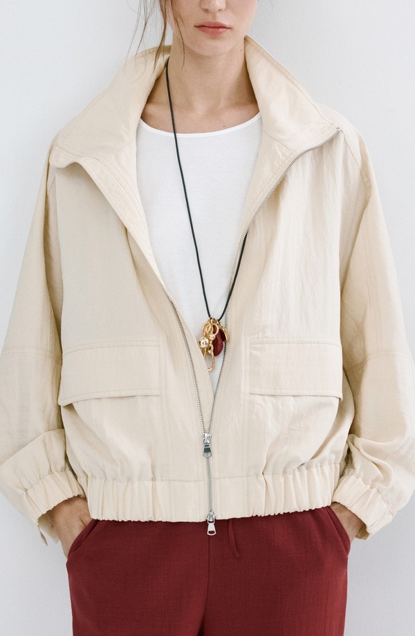 マンゴ レディース アウター 上衣・上衣 MANGO Starring Hailey Bieber Bomber Jacket Light/ Pastel Grey 薄墨色