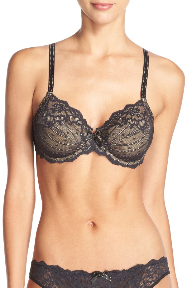 シャンテル レディース アンダー御召しもの ブラ Chantelle Lingerie Rive Gauche Full Coverage Underwire Bra Black 黒いこと