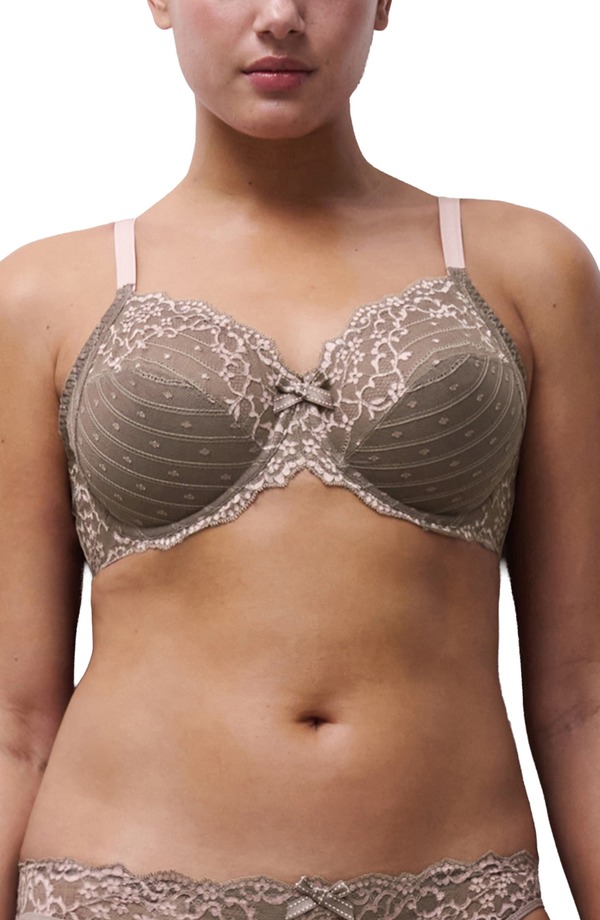 シャンテル レディース アンダー御召しもの ブラ Chantelle Lingerie Rive Gauche Full Coverage Underwire Bra Bronzed Taupe Rose トープ