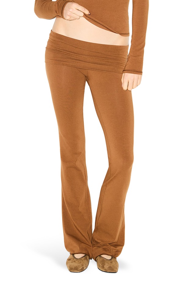 スキムズ レディース ボトムス 心地好いズボン下 綿織物 ティーシャツ SKIMStretch Cotton Jersey Foldover Pants Chai