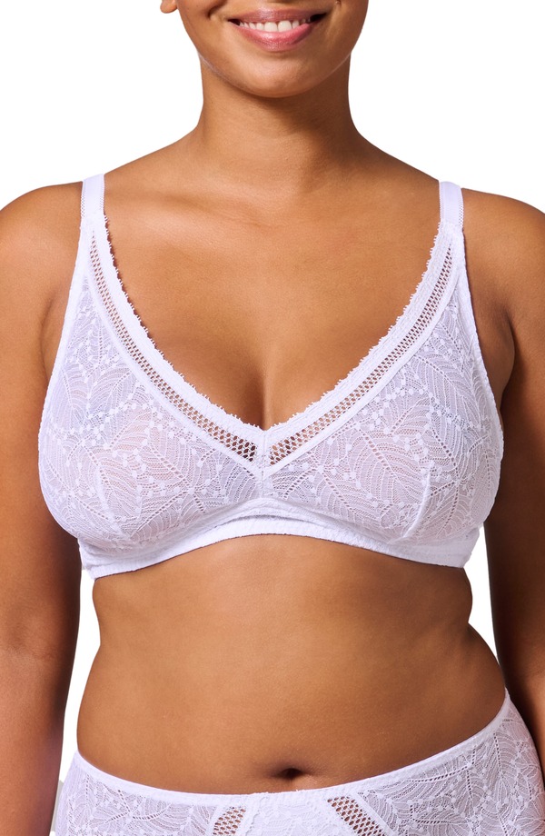 シモーヌペレール レディース アンダー御召しもの ブラ Simone Perele Comete Wireless Bra White 白いこと