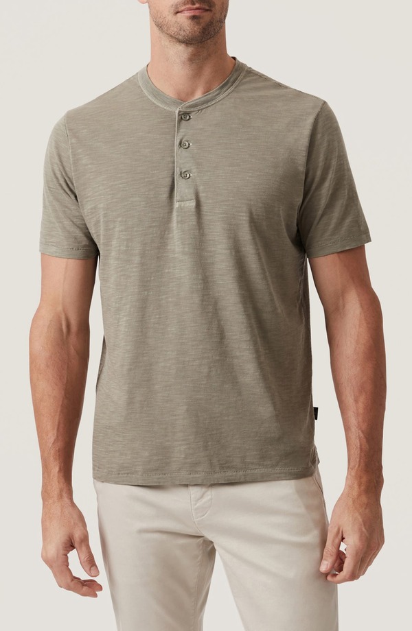 ３４ヘリテージ メンズ トップス プルオーバー 綿織物 34 Heritage Slub Cotton Henley Pastel Olive オリーブ