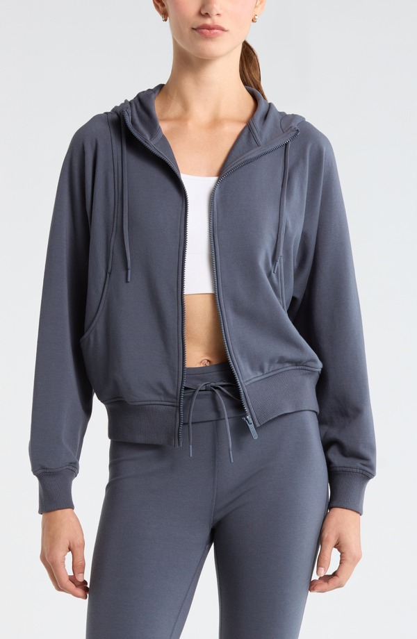 ゼラ レディース アウター パーカー・スウェット パイル Zella Weekend French Terry Full Zip Hoodie Navy Armada ネイビー|ReVida 店