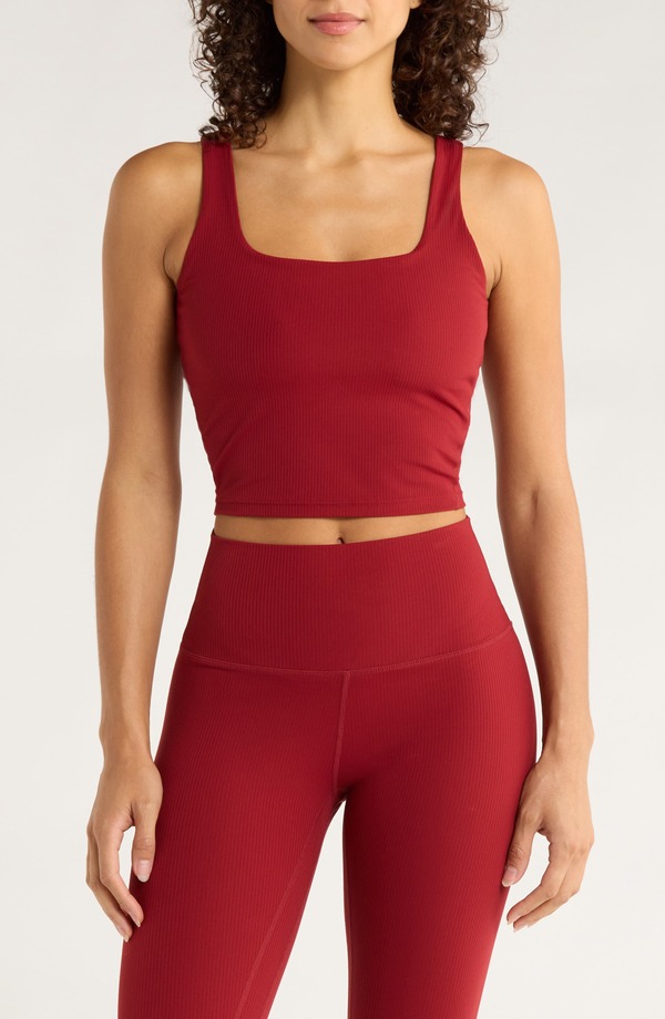 エムピージー レディース トップス 貯蔵タンクいの一番 MPG Crop Rib Tank Top Merlot