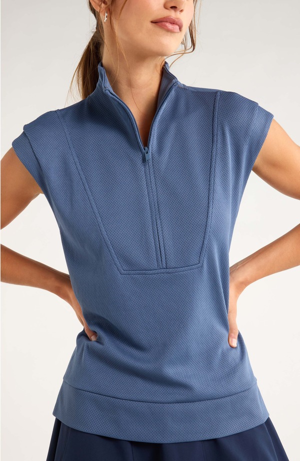 ゼラ レディース アウター パーカー・スウェット メッシュ ノースリーブ Zella Sleeveless Mesh Top Blue Vintage 青碧