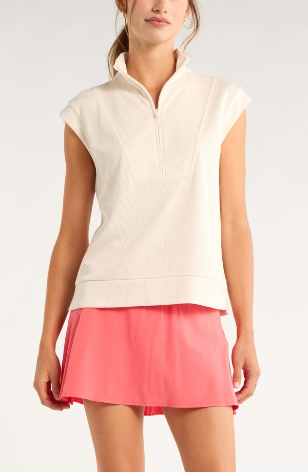 ゼラ レディース アウター パーカー・スウェット メッシュ ノースリーブ Zella Sleeveless Mesh Top Ivory Whitecap 象牙色